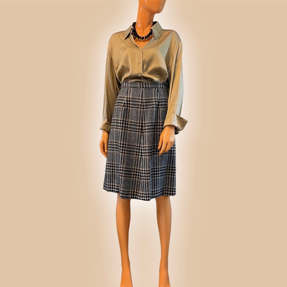 Vintage Plaid A-Line Skirt